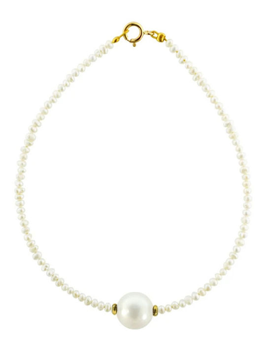 Emphasis Damenarmband aus 14K Gold mit Perlen 18,5cm