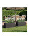 vidaXL Garden Set 2 Metallic Black Flower Pots 40cm