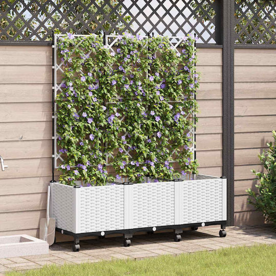 vidaXL Garden Set 3 Plastic White Flower Pots vidaXL Garden Set 3 Plastic White Flower Pots
