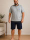 Rimoli Plus Size Summer Men's Cotton Pyjamas Grey