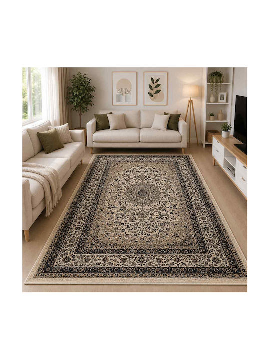 Non-slip Rectangular Grey Living Room Rug 120x180cm