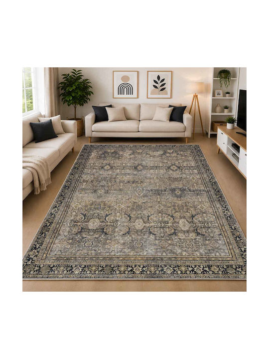 Non-Slip Rectangular Grey Rug 120x180cm
