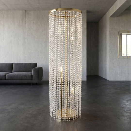 Keskor Lampadare De Podea Înălțime 114xLungime 34cm Cu Bază De Bec E14 Auriu