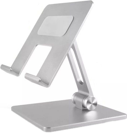 Foldable Βάση Γραφείου για Κινητό σε Ασημί χρώμα