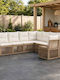 Canapea De Colț Pentru Exterior Din Rattan Cu Perne 70.5x62x70cm