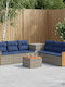 Zweisitziges Outdoor-Sofa aus Rattan mit Kissen
