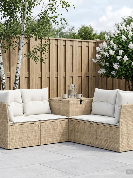 Γωνιακός Καναπές Εξωτερικού Χώρου Rattan με Μαξ...