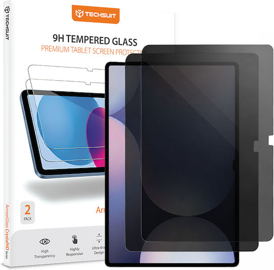 Techsuit Armorglass Crystalhd Screen Protection Pack 2 Pieces Samsung Galaxy Tab S9 Plus S9 Fe Plus S10 Plus Privacy