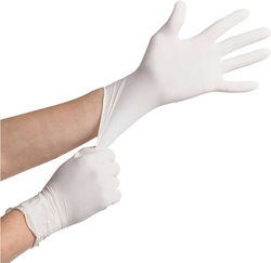 Latex Latex Untersuchungshandschuhe Pulverisiert in Weiß Farbe 100 Stück