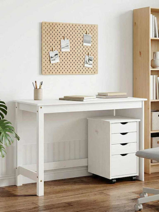 vidaXL Schreibtisch Aus Massivholz Weiß 112x50x...