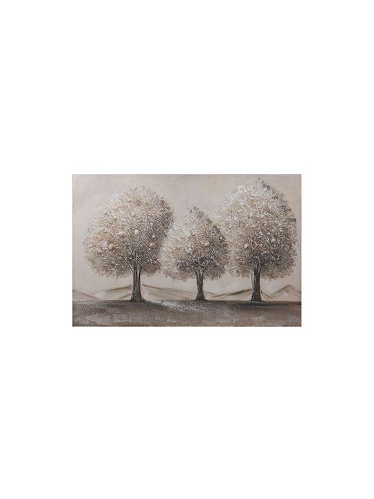 Canvas Painting 3 Trees Brown White Silver 80x3x120cm 812-20071 Estheti 812-20071
