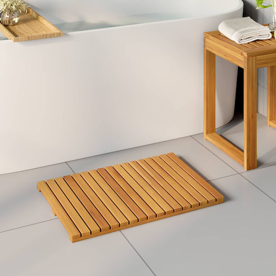 vidaXL Non-Slip Bath Mat Wooden 42025254 Brown 60x40cm 2pcs
