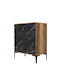 Comodă Dormitor Din Lemn Negru 76x40x90.7cm