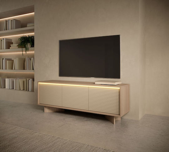 Телевизионно Мебели с LED Осветление Естествен M154xP54xV40cm