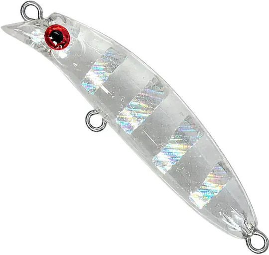 Soul Lures Ghostler Micro Lipless 50s Τεχνητό Δόλωμα Ψαράκι (Minnow) Φωσφοριζέ Crystal Zebra Uv