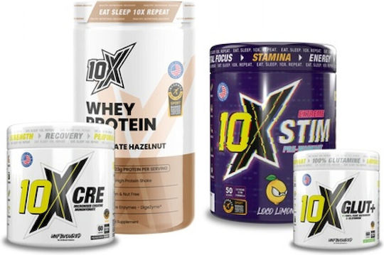 Custom Bundle Combo + 10x Whey Protein 25 Servings Vanilla Ice Cream + 10x Stim 600gr Mad Mandarin + 10x Cre Micronized Creatine 300gr Os + 10x Glut+ Pharma Grade L-glutamine Unflavored 300g Os