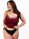 Burgundy Women's T-Shirt with Spaghetti Strap