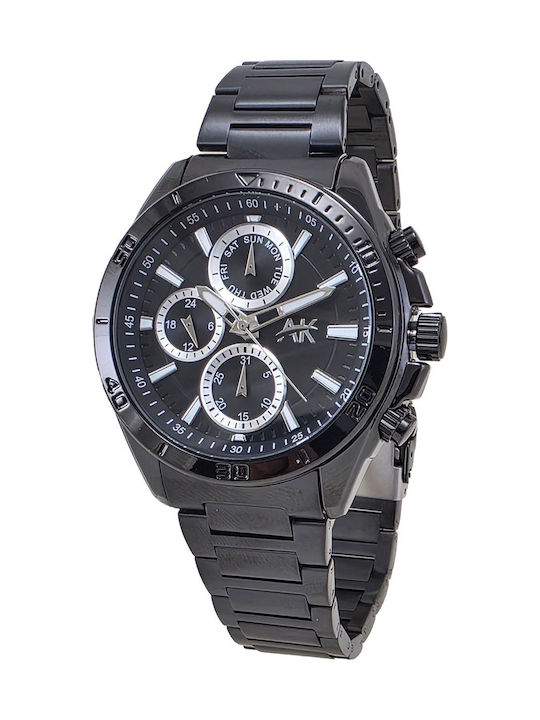 Aksept Мъжки Часовник 44mm На Батерия Със Сребрист Ацетилен Механизъм