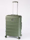 Beverly Hills Polo Club Medium Hard Green Travel Suitcase Height 65cm