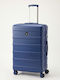 Beverly Hills Polo Club Large Hard Blue Travel Suitcase Height 75cm