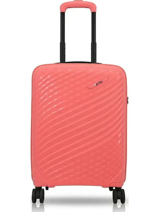 Paulter Cabin Hard Travel Suitcase Peach with 4 Wheels Height 55 cm