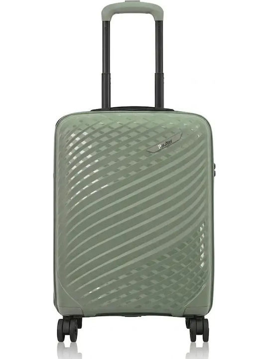 Paulter Cabin Hard Green Travel Suitcase with 4 Wheels Height 55cm