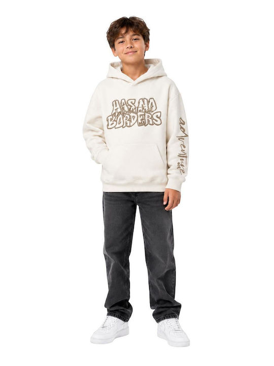 Nek Kids Wear Bluza Cu Glugă Și Buzunare Ecru P...