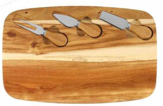 Maku Wooden Cheese Serving Platters 36x23cm 4 Pieces