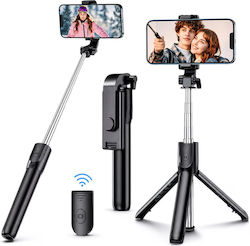 Teleskopischer Selfie-Stick 3-in-1 Handy-Stative Bluetooth-Fernbedienung Drehung 360° Schwarz Teleskopischer Selfie-Stick 3-in-1 Handy-Stative Bluetooth-Fernbedienung Drehung 360° Schwarz