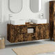 vidaXL Badezimmer Waschtisch-Einheit M53xB35xH63cm Rauchholz Eiche