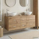 vidaXL Badezimmer Waschtisch-Einheit Ohne Waschbecken M49.5xT35xH63cm Eiche