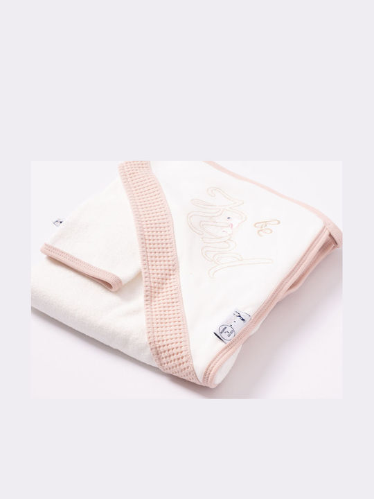 Evita Baby Bath Set with Hood Mini Ecru Beige