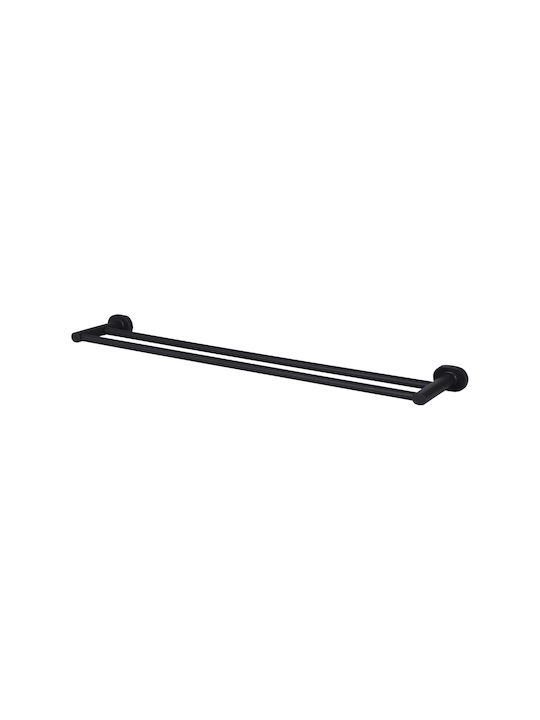 Bisk Bathroom Double Rail Wall-Mounted Screws Black