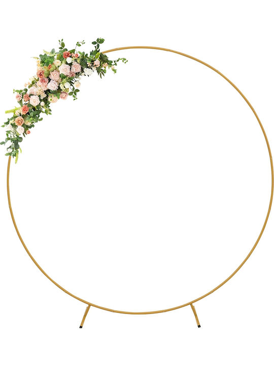 Metal Gold Circle Arch Frame Stand Balloons 2m Wedding Wall