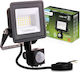 LED Flutlichter Zuna2 20W 1800lm 6500K Ip44 Schwarzer Bewegungssensor Lumiled