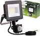 LED Flutlichter Zuna2 20W 1800lm 4000K Ip44 Schwarzer Bewegungssensor Lumiled