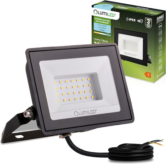 Προβολέας Led Zuna2 30w 2700lm 6500k Ip65 Μαύρος Φωσφορικός