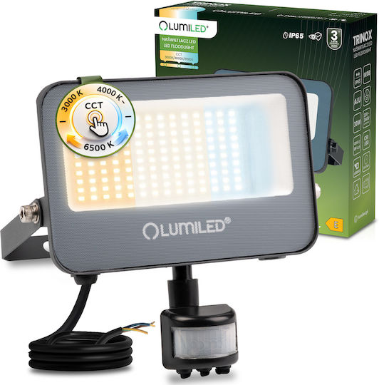 Proiector LED Trinox 30W 3300lm CCT IP65 Gri Senzor de Mișcare Lumină Crepusculară Lumiled