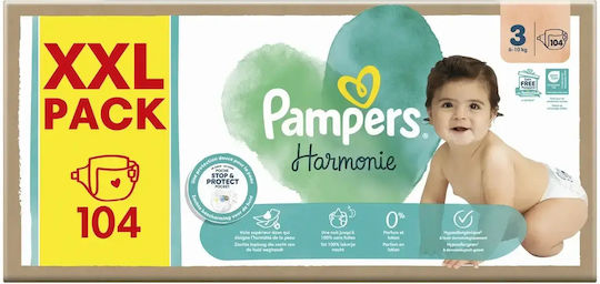 Pampers Klebeband-Windeln Harmonie Nr. 3 für 6-10kg 104 Stück
