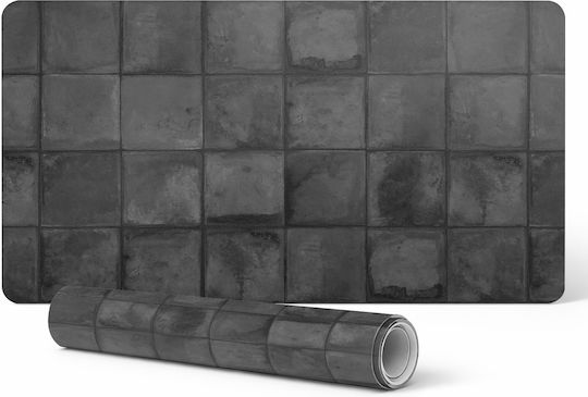 Антихлъзгащ Декоративен Винилов Килим Тъмни Ретро Плочки 120x60 См