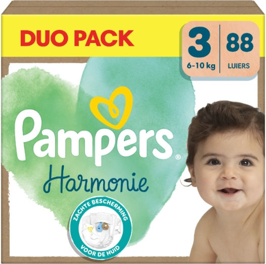 Pampers Babywindeln mit Klebeband Harmonie Nr. 3 für 6-10kg 88 Stück