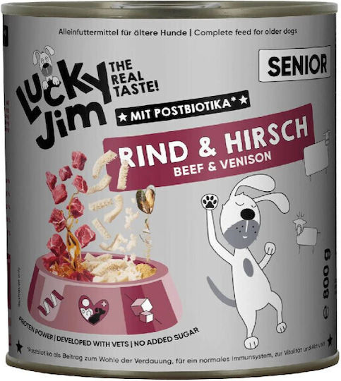 Lucky Jim Hrana Umedă Pentru Câini Seniori Cu Carne De Vită, Cerb Și Somon 800gr