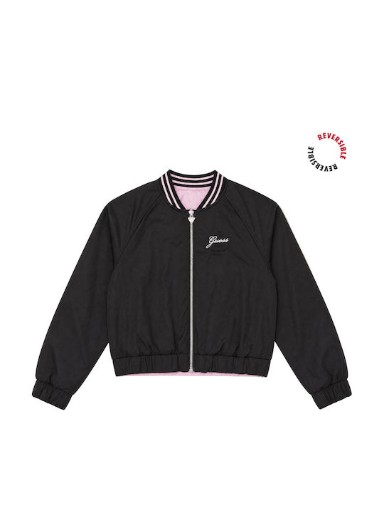 Kids Casual Short Double Sided Black Jacket