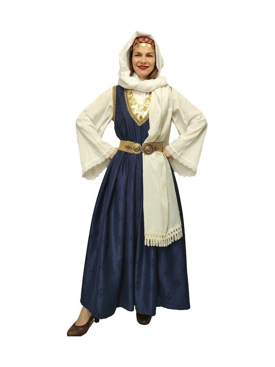 Traditional Costume Aegean Islands with Porphyra with Scarf