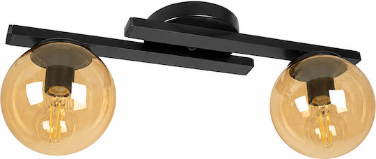 Таванно Осветително Тяло Teri Черно Медно 2xe27 510/210 Mm