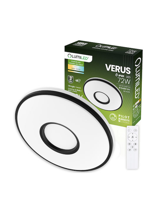 Φωτιστικό Οροφής Led Επιτοίχιο Verus 72w Cct Λευκό Στρογγυλό 50cm + Τηλεχειριστήριο Lumiled Φωτιστικό Οροφής Led Επιτοίχιο Verus 72w Cct Λευκό Στρογγυλό 50cm + Τηλεχειριστήριο Lumiled