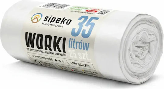 Sipeko Sacuri De Gunoi Capacitate 35lt 60x50cm 25 Bucăți Transparente