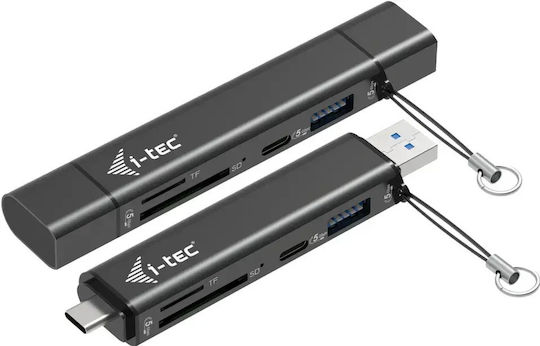 Card Reader I-tec Usb-c/usb-a Dongle Sd Tf 2xusb