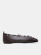 Women's Pointed Toe Ballerina Shoes In Brown Colour