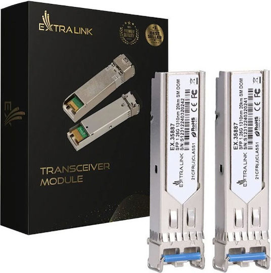 Extralink Transceiver Sfp 1.25g Module 2pack 1.25gbps Lc Upc 1310nm 20km Dom Ex.35887